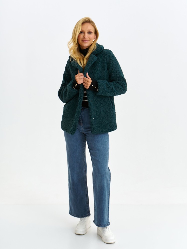 Płaszcz damski z tkaniny boucle 