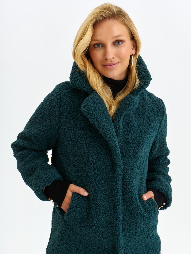 Płaszcz damski z tkaniny boucle 