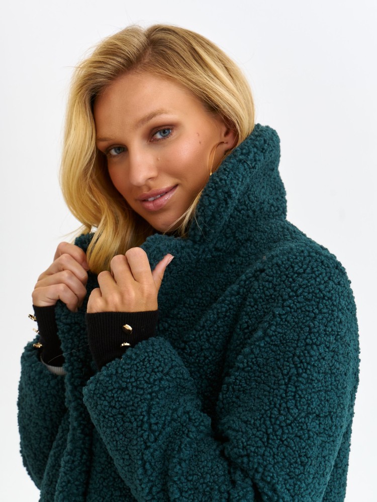 Płaszcz damski z tkaniny boucle 