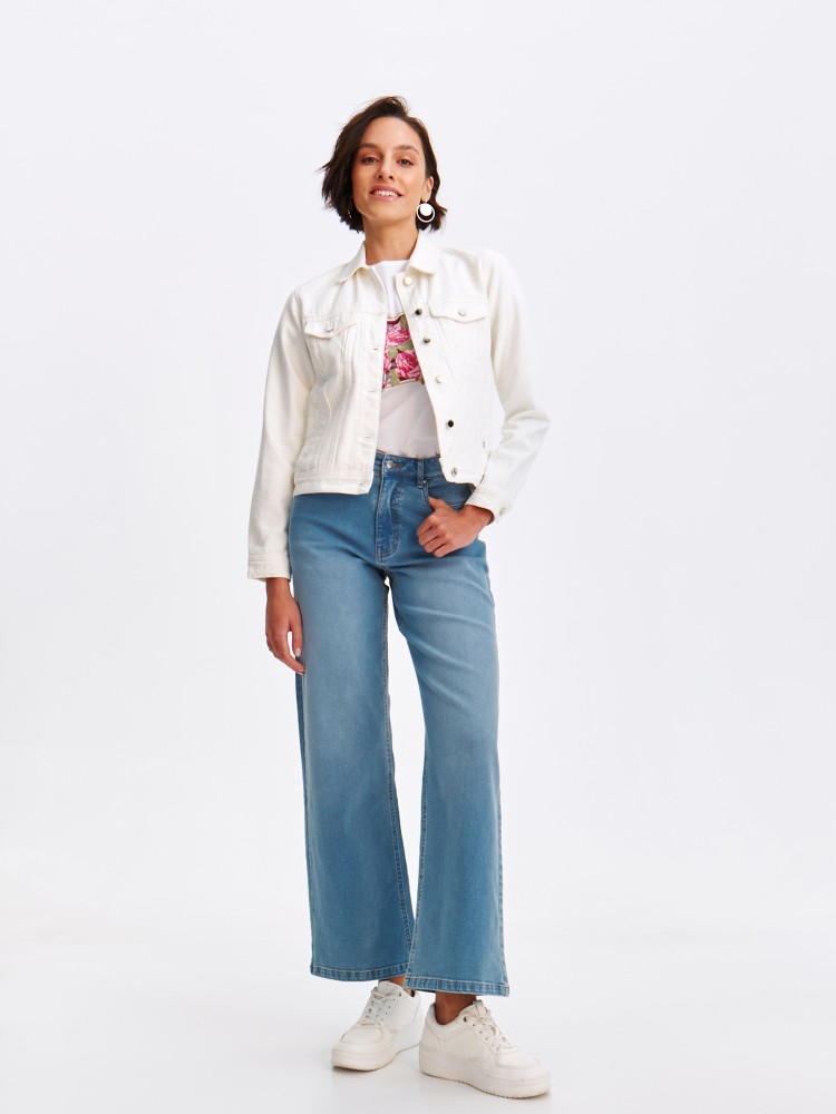 Jeansowa biała kurtka damska Jeansowa biała kurtka damska