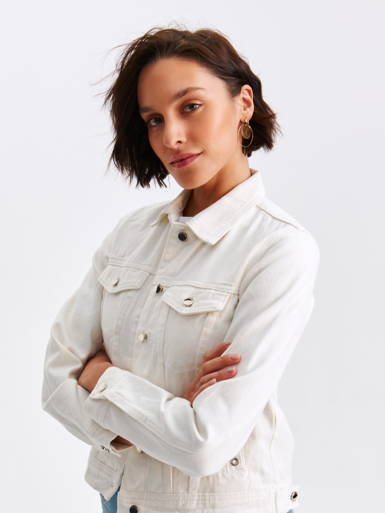 Jeansowa biała kurtka damska Jeansowa biała kurtka damska