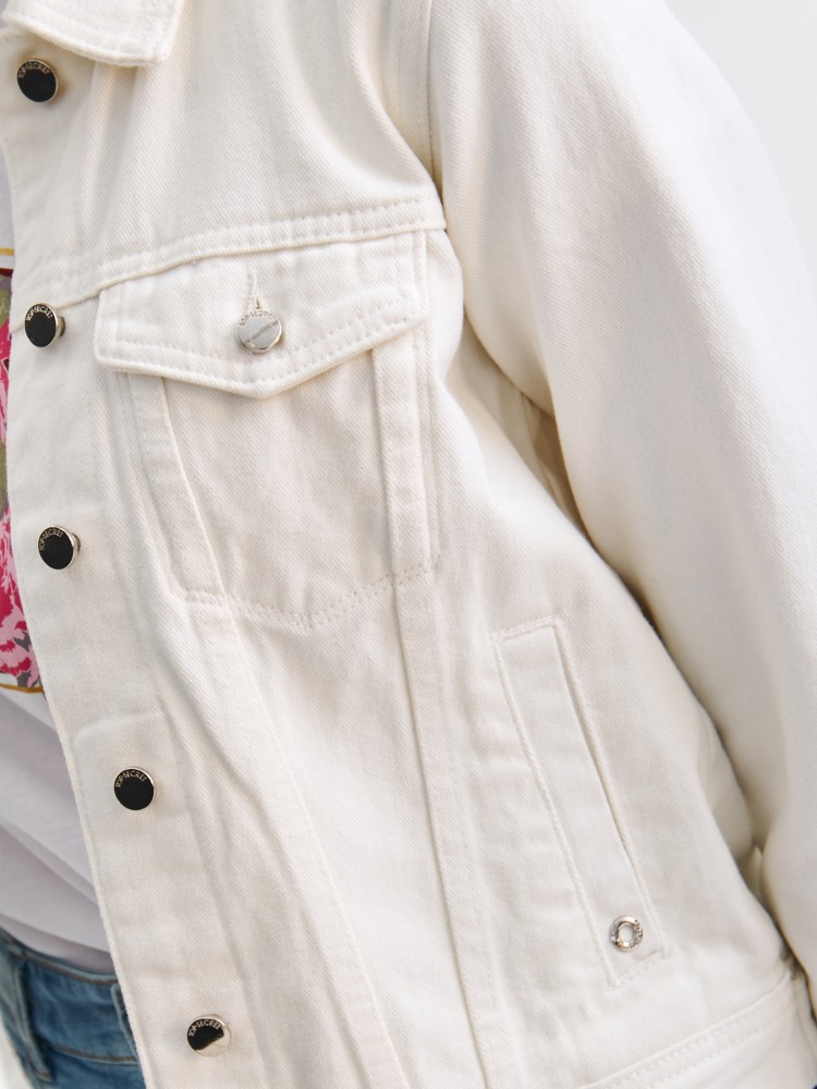 Jeansowa biała kurtka damska Jeansowa biała kurtka damska