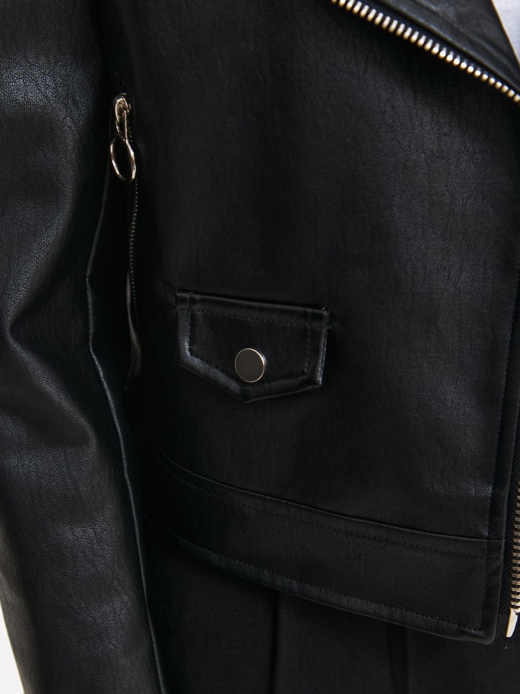 Krótka czarna ramoneska damska Krótka czarna ramoneska damska