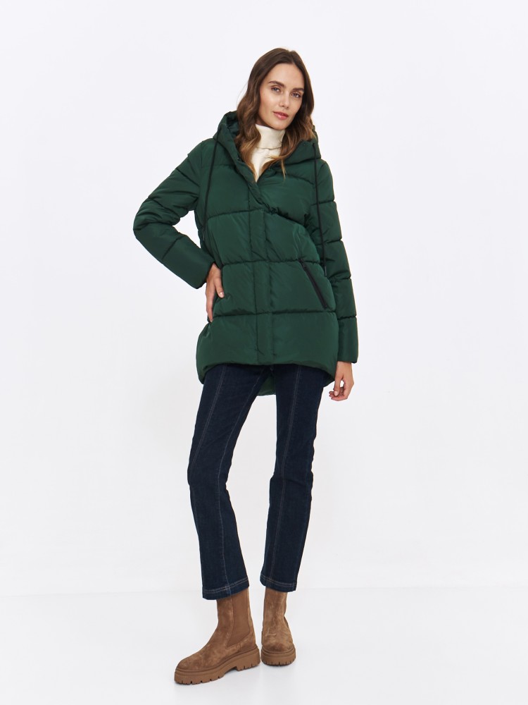 Zielona ocieplana kurtka damska