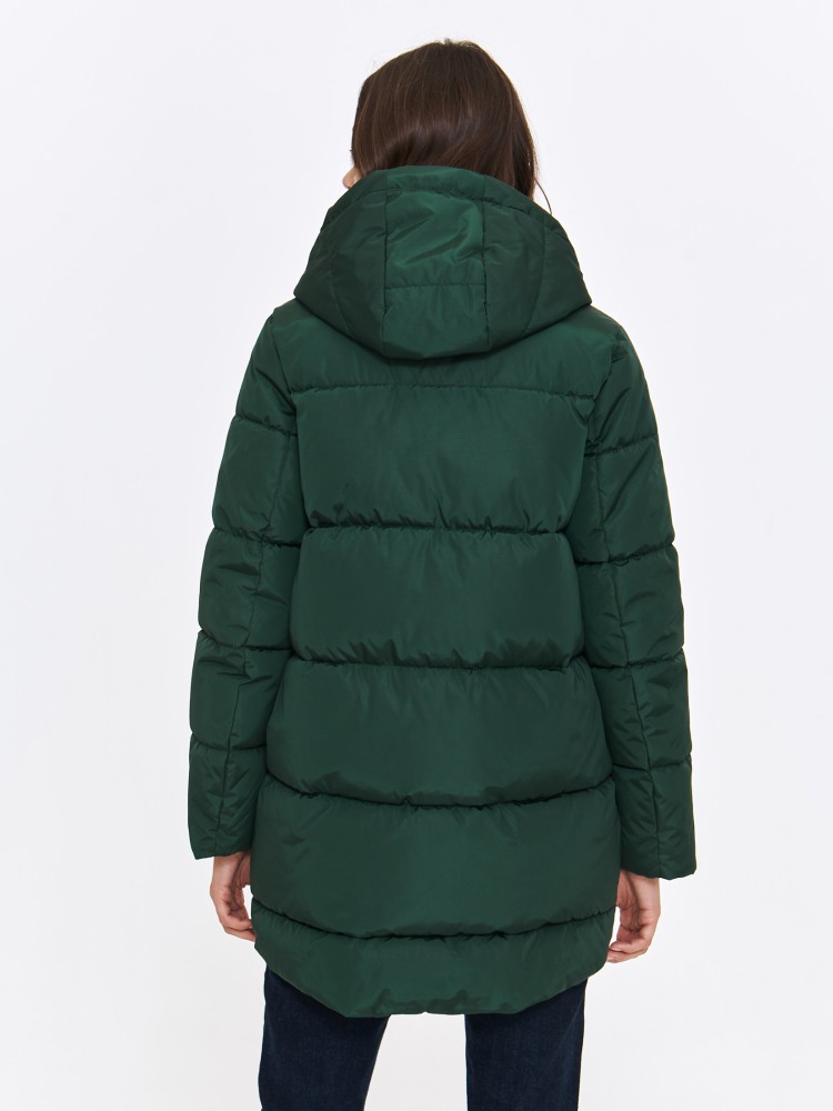 Zielona ocieplana kurtka damska