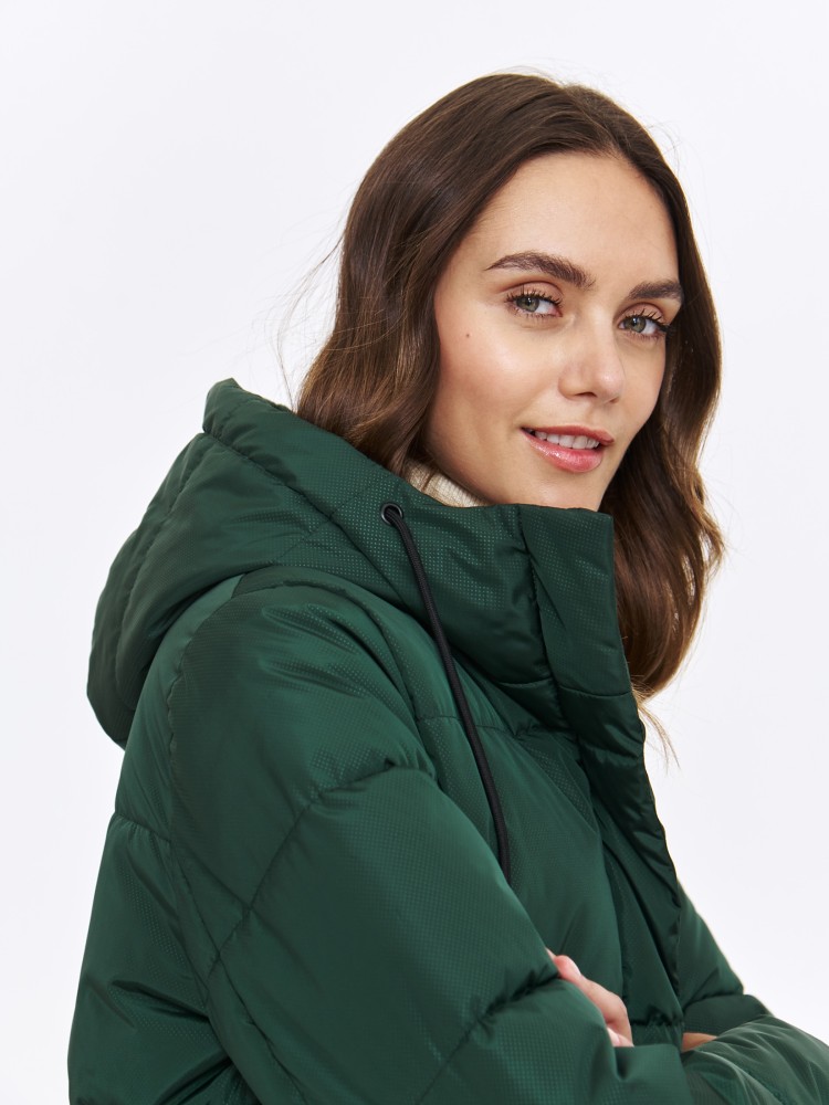 Zielona ocieplana kurtka damska