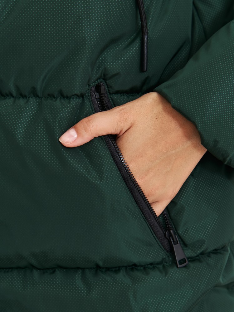 Zielona ocieplana kurtka damska