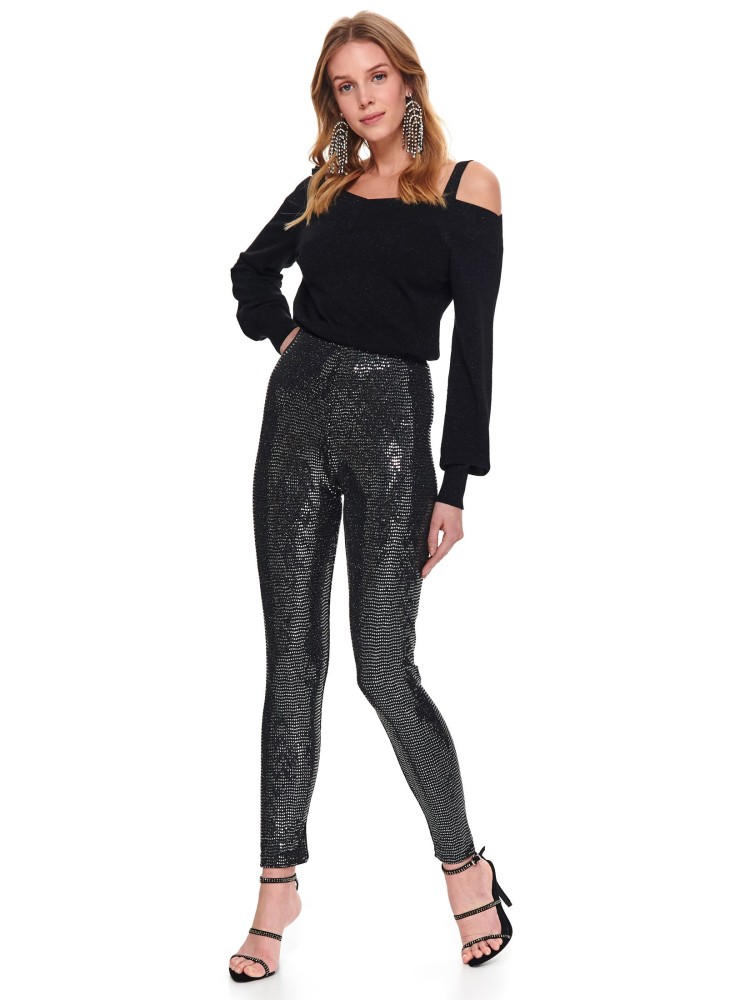 Połyskujące legginsy z cekinami