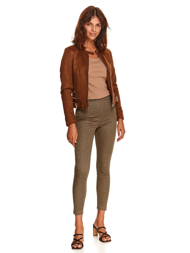 Legginsy w pepitkę z gumą w pasie