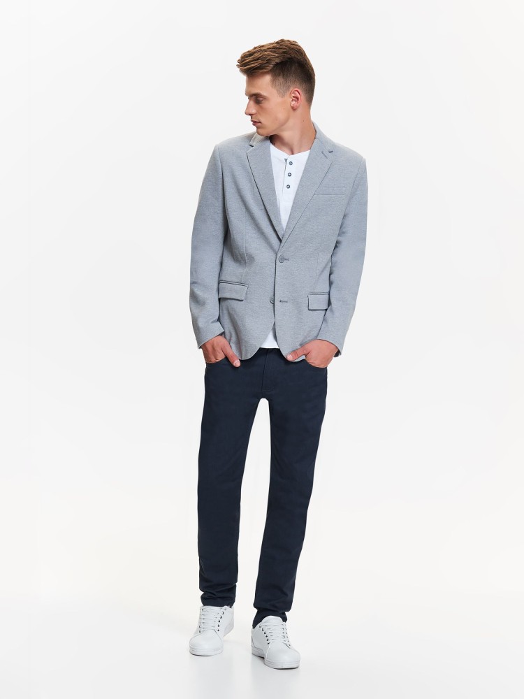 Marynarka męska z dzianiny strukturalnej o regularnym kroju