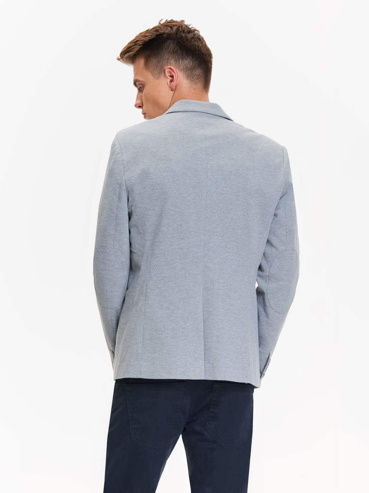 Marynarka męska z dzianiny strukturalnej o regularnym kroju