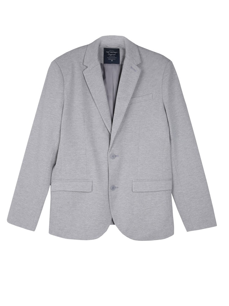 Marynarka męska z dzianiny strukturalnej o regularnym kroju