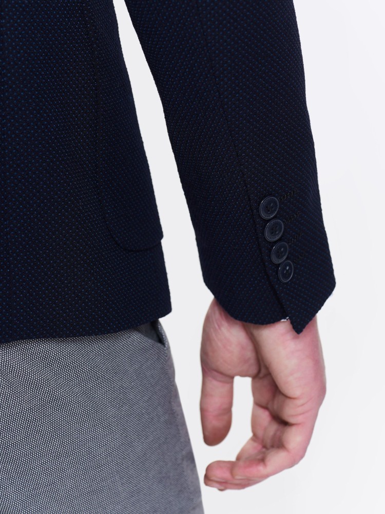 Marynarka męska o dopasowanym kroju ze strukturalnej tkaniny