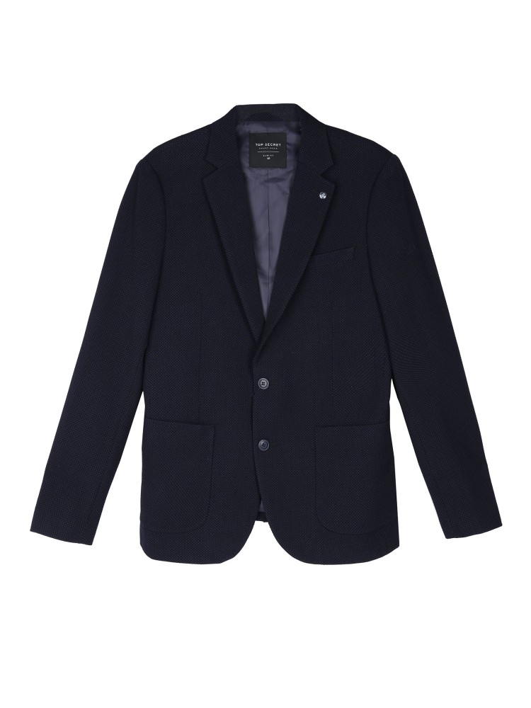 Marynarka męska o dopasowanym kroju ze strukturalnej tkaniny