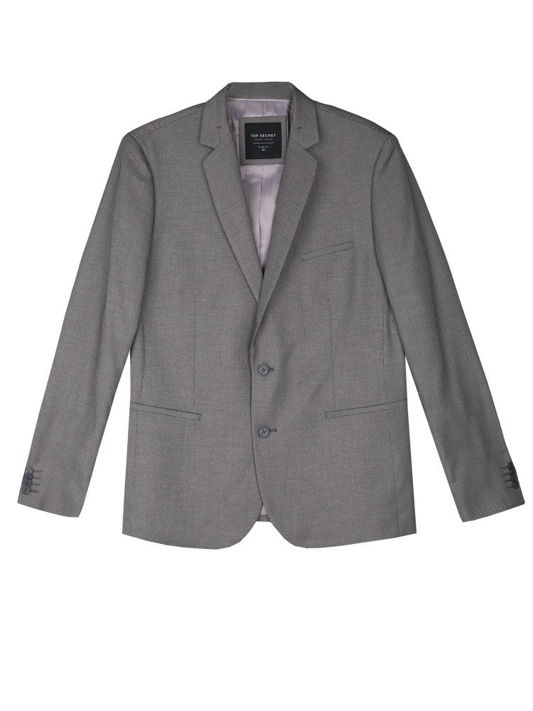 Marynarka męska od garnituru, ze strukturalnej tkaniny o kroju slim