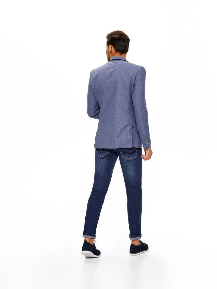 Marynarka męska strukturalna z dodatkiem lnu