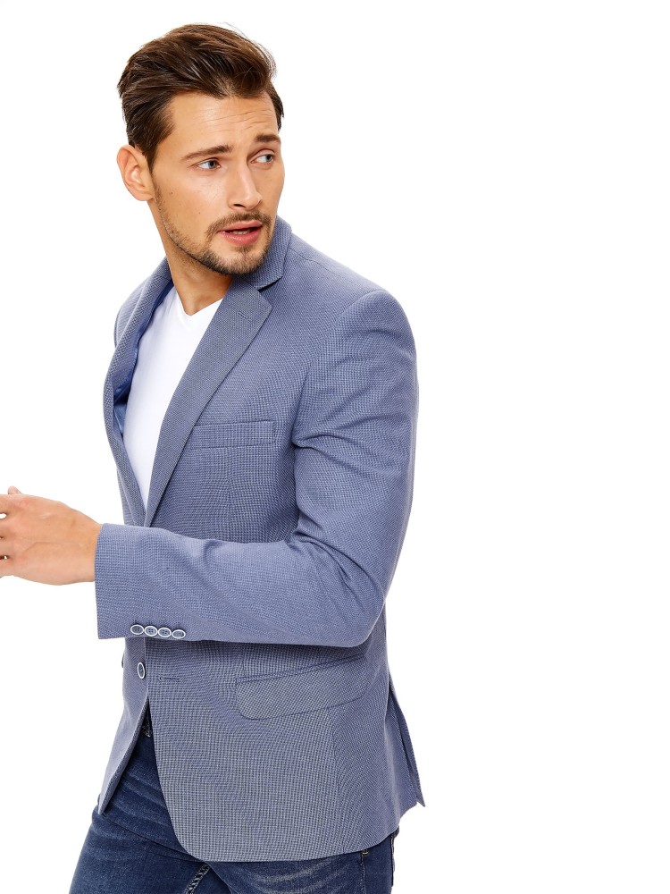 Marynarka męska strukturalna z dodatkiem lnu