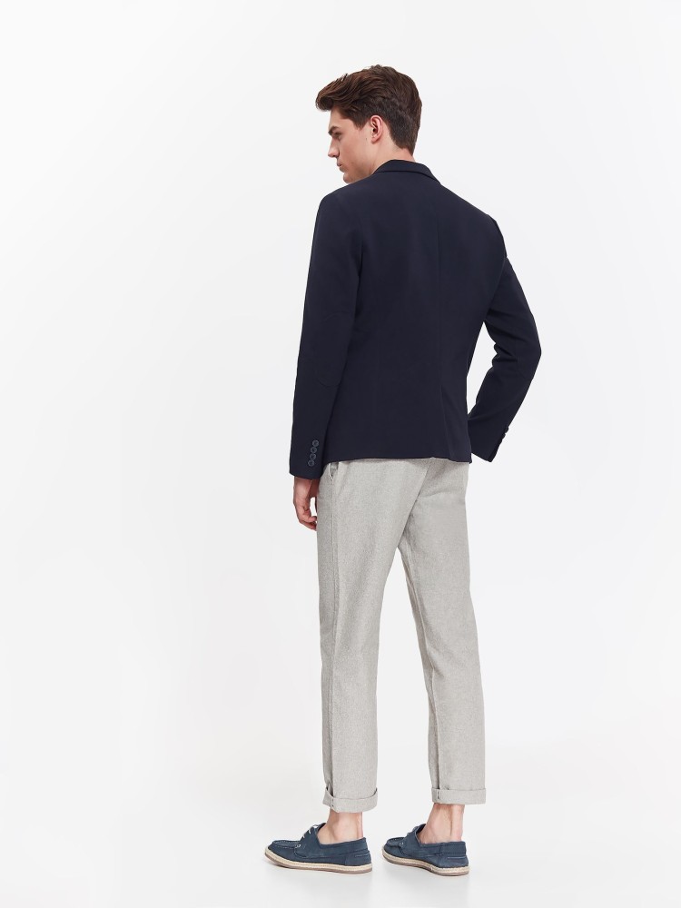 Marynarka męska o kroju regularnym ze strukturalnej dzianiny