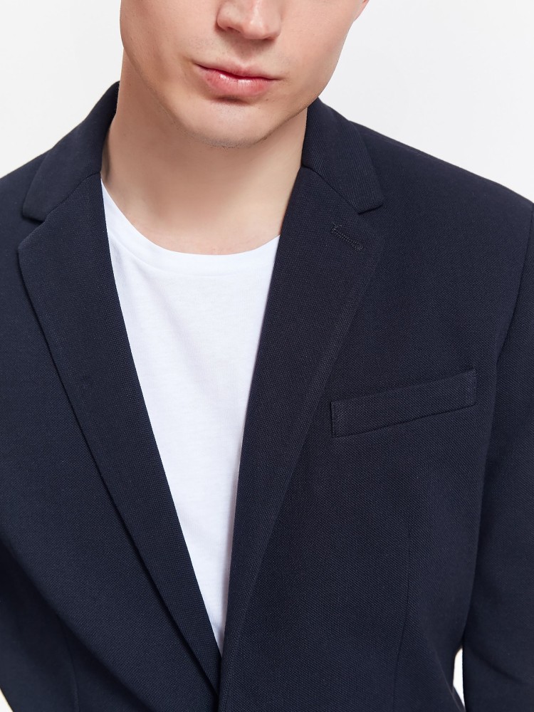 Marynarka męska o kroju regularnym ze strukturalnej dzianiny