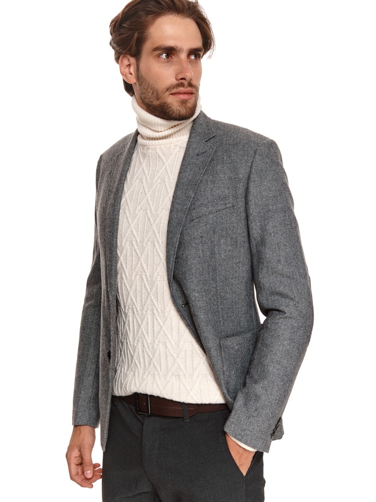 Marynarka z tkaniny w jodełkę