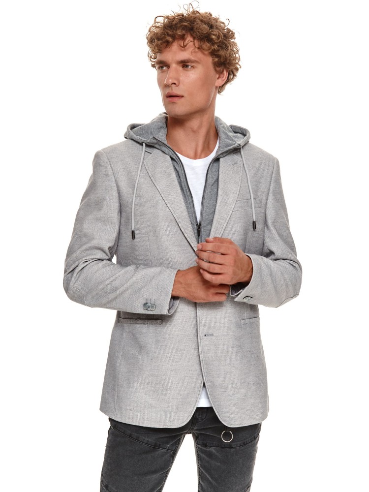 Marynarka dzianinowa z odpinanym kapturem Marynarka dzianinowa z odpinanym kapturem