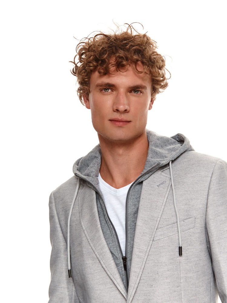 Marynarka dzianinowa z odpinanym kapturem Marynarka dzianinowa z odpinanym kapturem