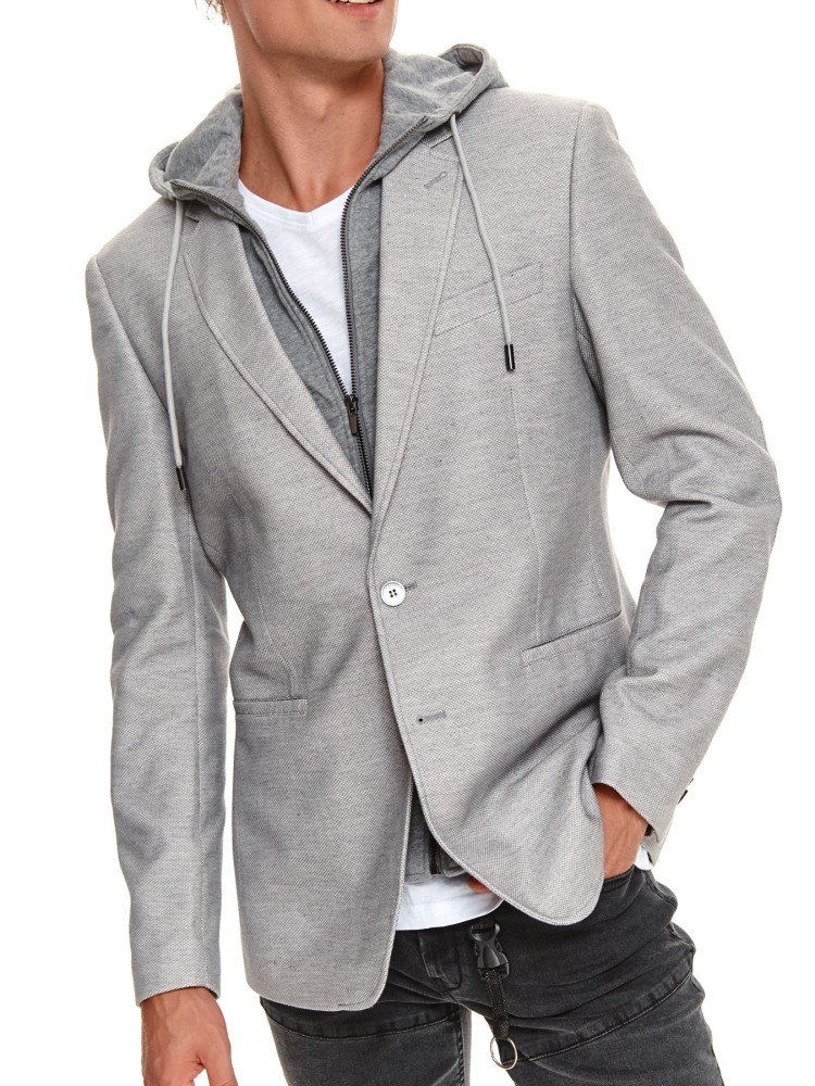 Marynarka dzianinowa z odpinanym kapturem Marynarka dzianinowa z odpinanym kapturem