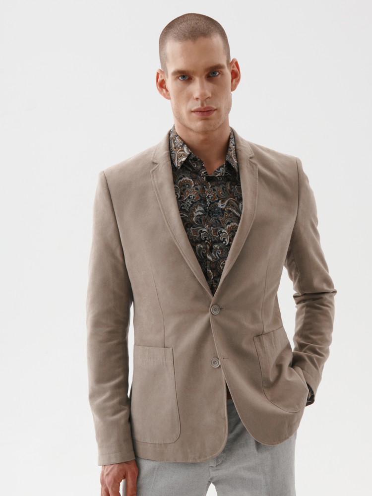 Marynarka ze sztucznego zamszu