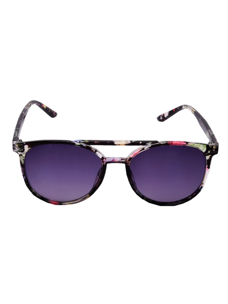 Okulary przeciwsłoneczne damskie z oprawkami w kwiaty