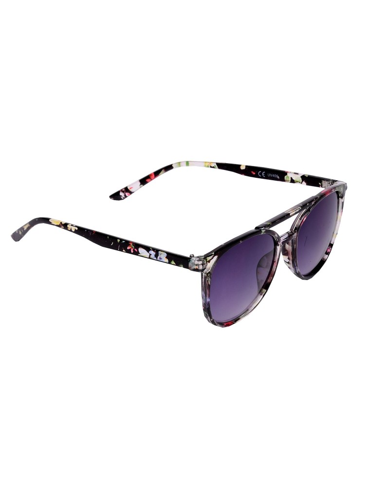 Okulary przeciwsłoneczne damskie z oprawkami w kwiaty