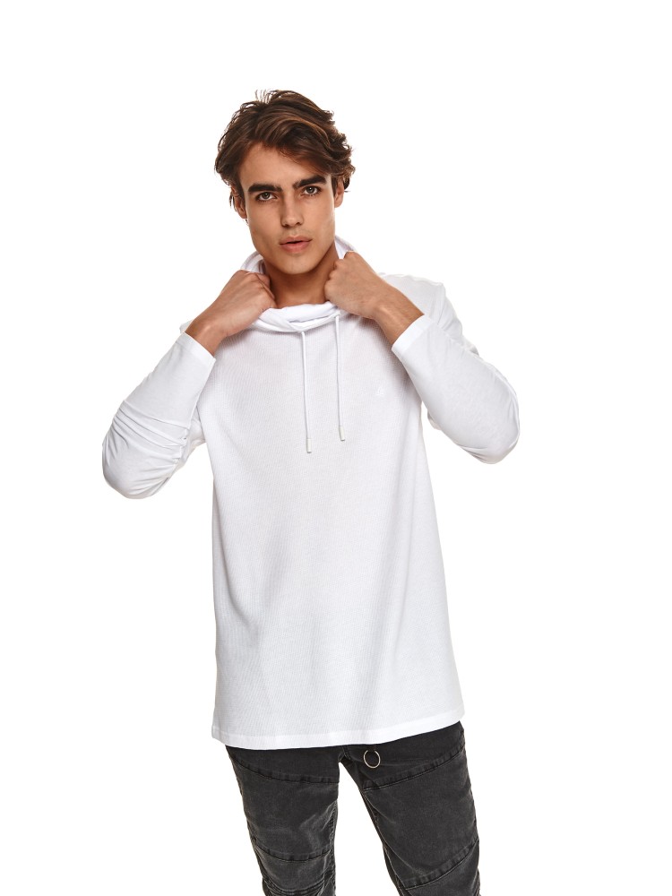 T-shirt z luźnym golfem