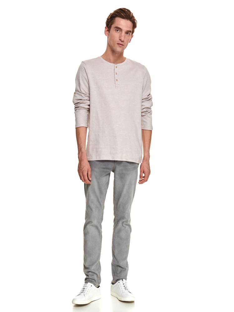 T-shirt z wywijanym rękawem