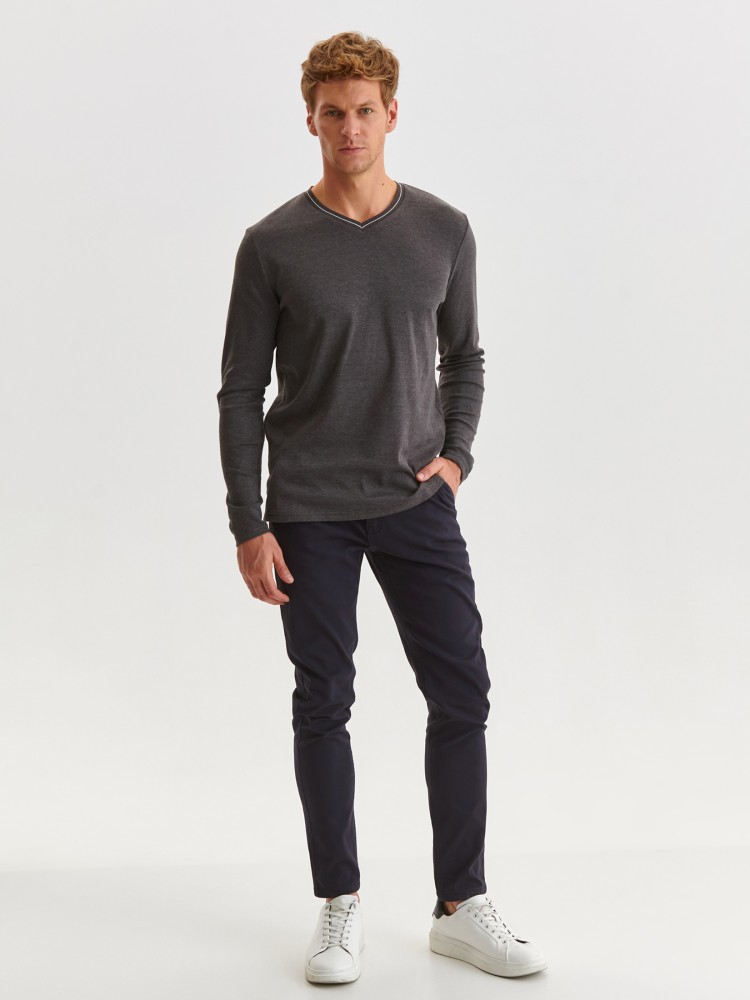 T-shirt z dekoltem w serek