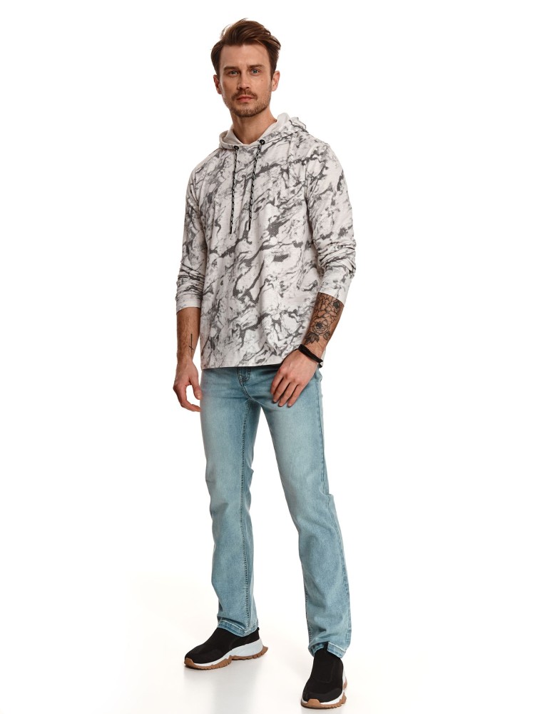 T-shirt wzorzysty z kapturem