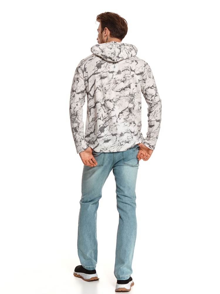 T-shirt wzorzysty z kapturem