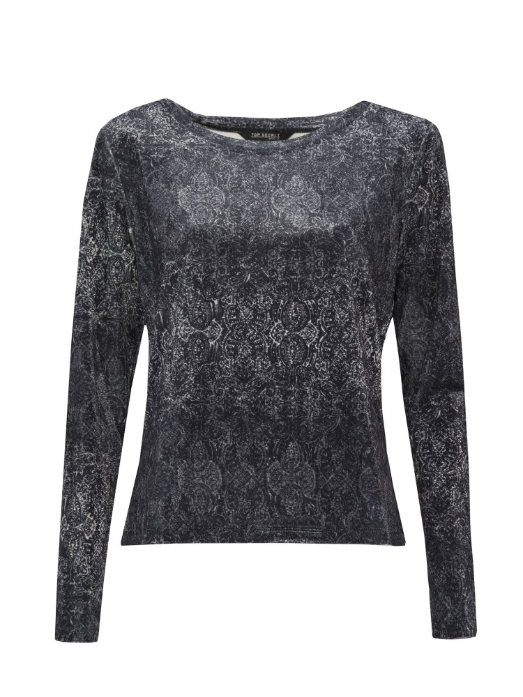 Welurowa bluzka we wzory Welurowa bluzka we wzory