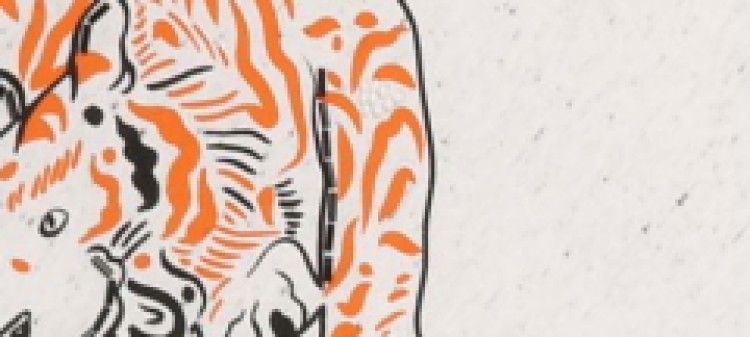 T-shirt damski z nadrukiem, asymetryczny