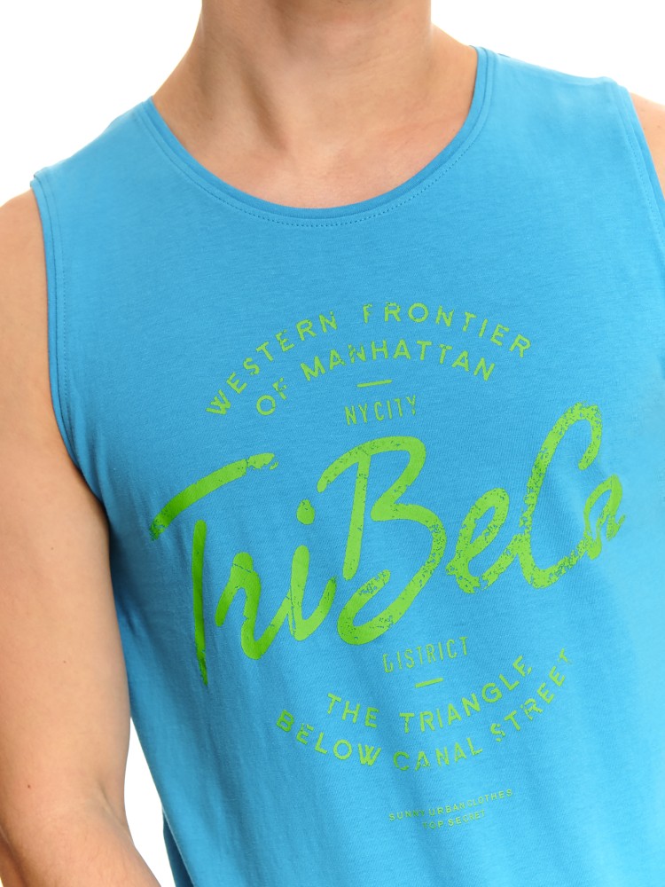 T-shirt bez rękawów z nadrukiem