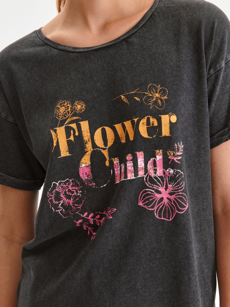 T-shirt krótki rękaw damski z nadrukiem