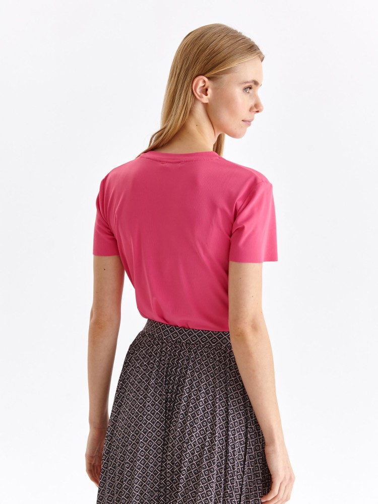 T-shirt z dzianiny w prążek