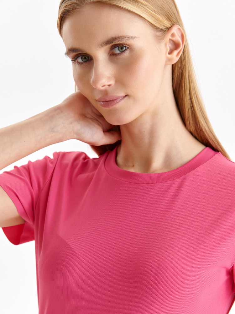 T-shirt z dzianiny w prążek