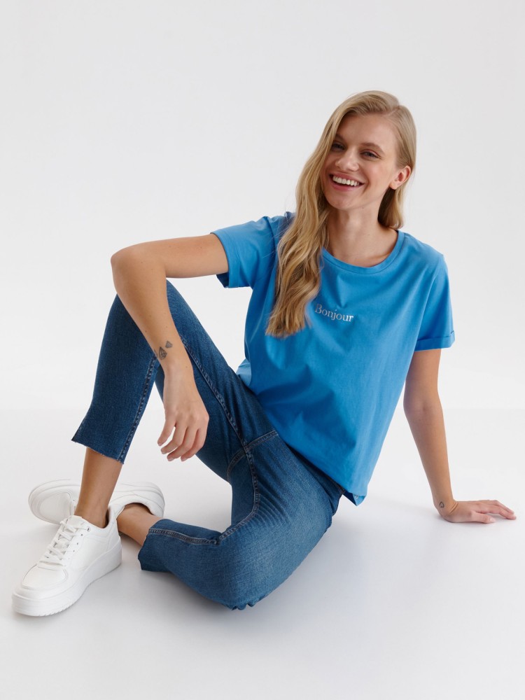 Bawełniany t-shirt damski z napisem