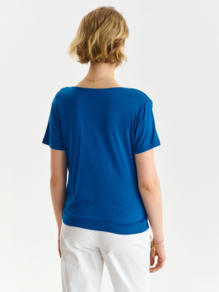 Kopertowy t-shirt damski z wiązaniem Kopertowy t-shirt damski z wiązaniem