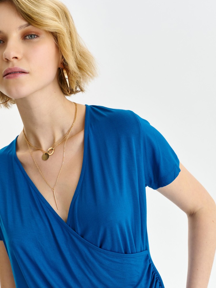 Kopertowy t-shirt damski z wiązaniem Kopertowy t-shirt damski z wiązaniem