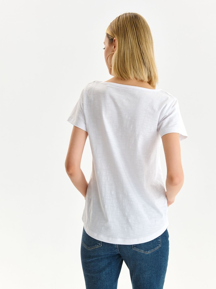 Bawełniany t-shirt damski z aplikacją