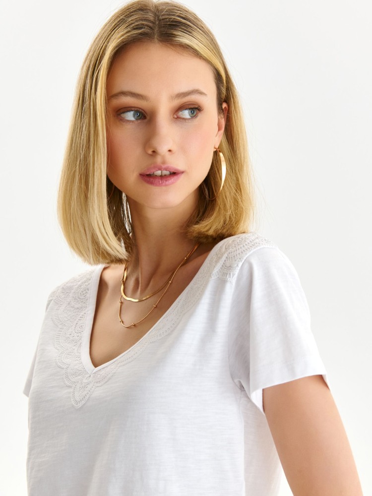 Bawełniany t-shirt damski z aplikacją