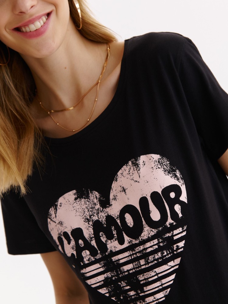 Bawełniany t-shirt damski z nadrukiem