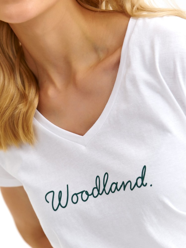 T-shirt z dekoltem w serek