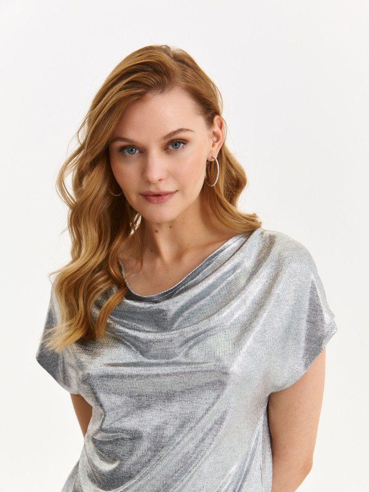 Metaliczna bluzka bez rękawów