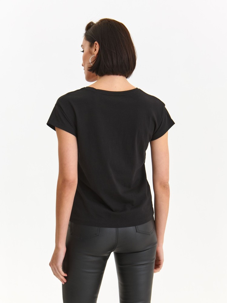 T-shirt z cekinową kieszonką